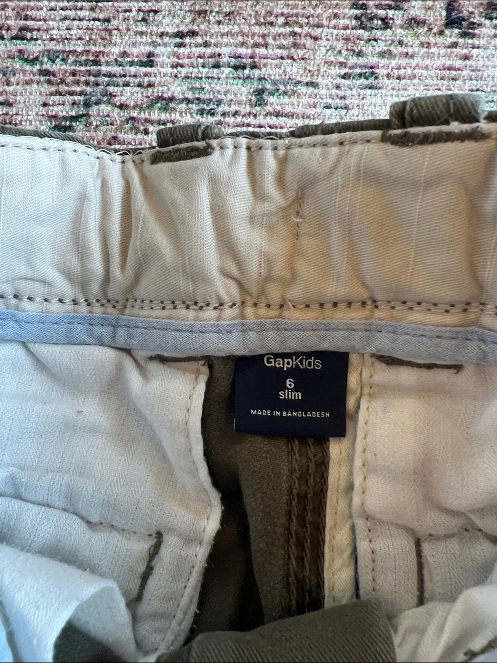 GAP Olive Green Cargo Pants for Boys size 6 slim